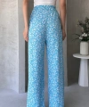 Çiçek Desenli Beli Lastikli Bürümcük Pantolon