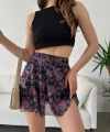 Desenli Krinkıl Şortlu Etek