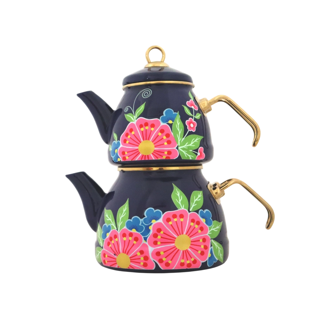 Emaye Çaydanlık Lacivert Bahar