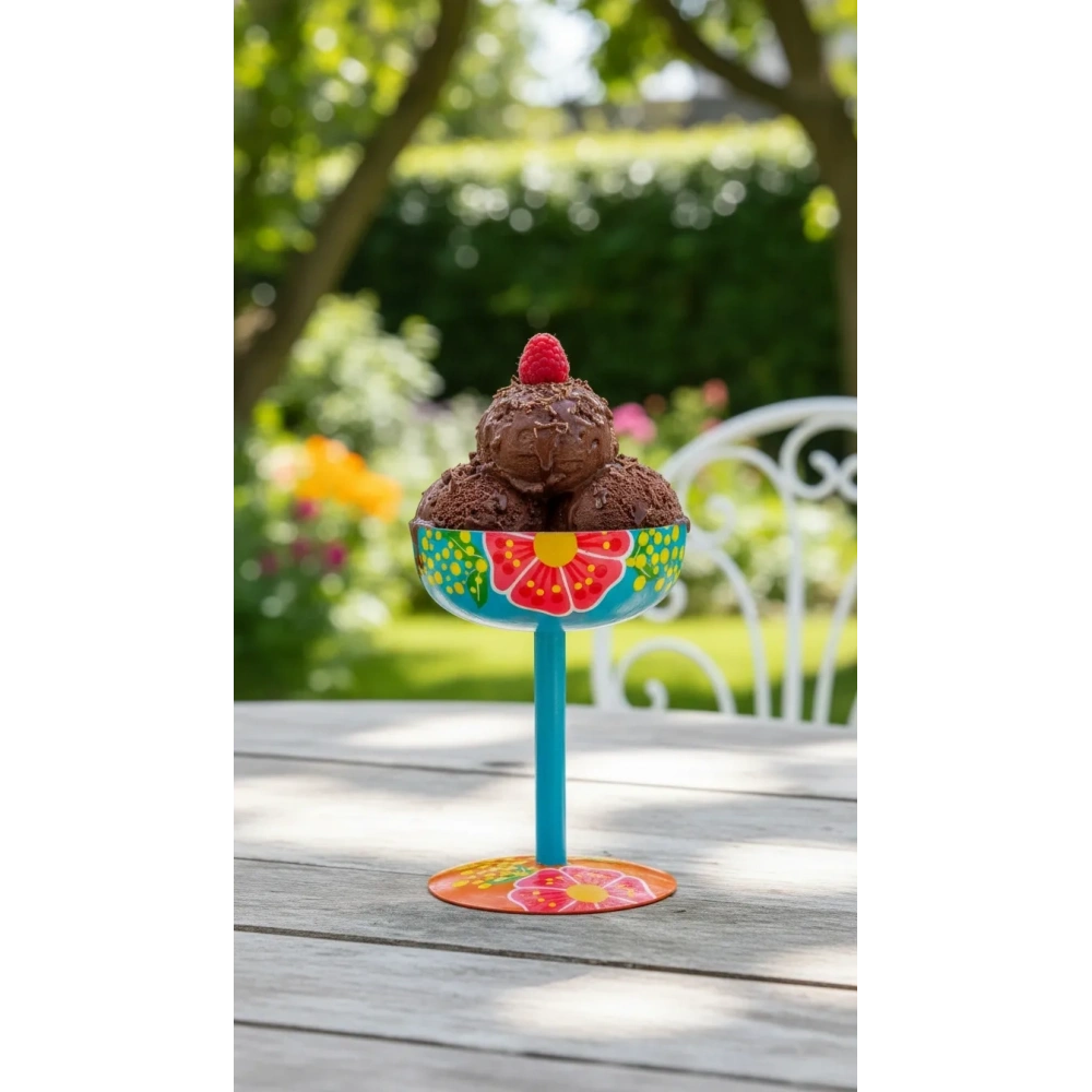 Ayaklı Dondurma Kasesi Mavi