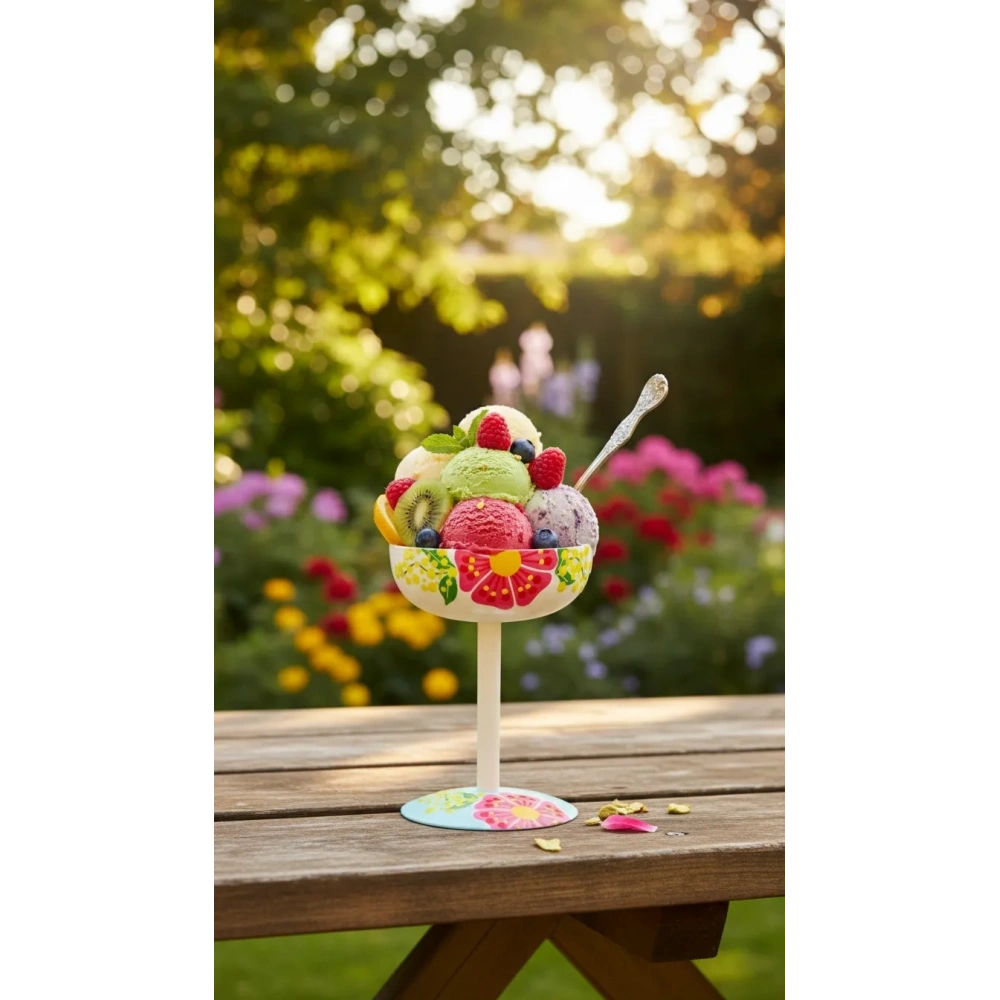 Ayaklı Dondurma Kasesi Beyaz