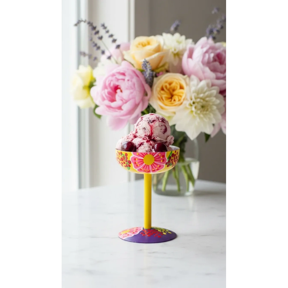 Ayaklı Dondurma Kasesi Sarı