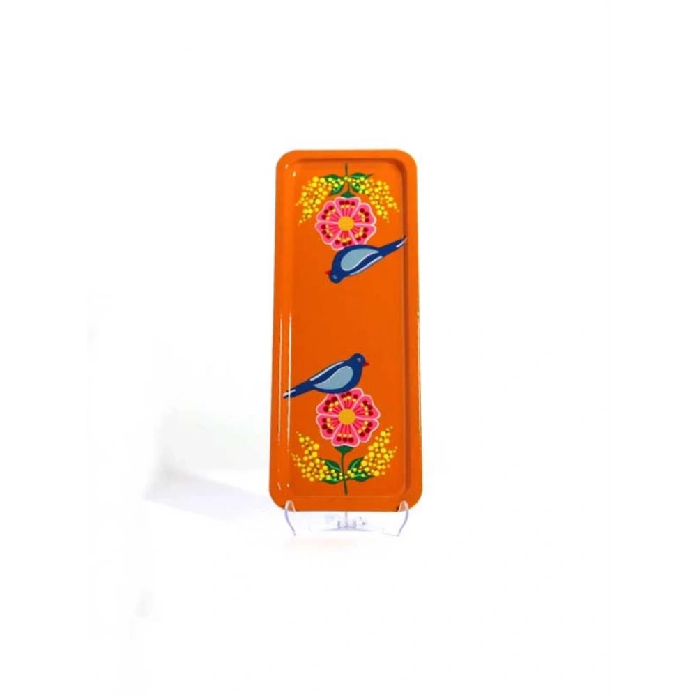 Dikdörtgen Tepsi Turuncu Kuşlu