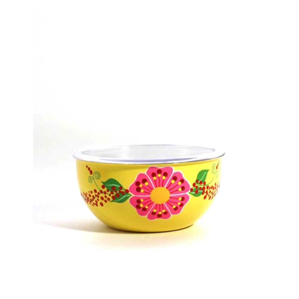 El Boyama 18 Cm Sarı Kapaklı Kase