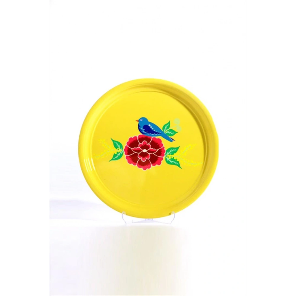 El Boyama 26 Cm Sarı Kuş Tepsi