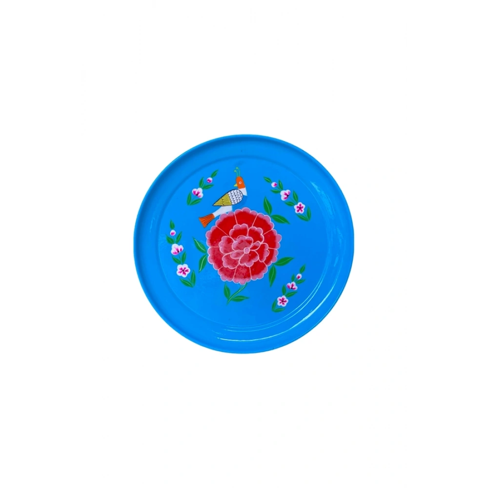 El Boyama Tepsi 26 Cm  Mavi Kuş