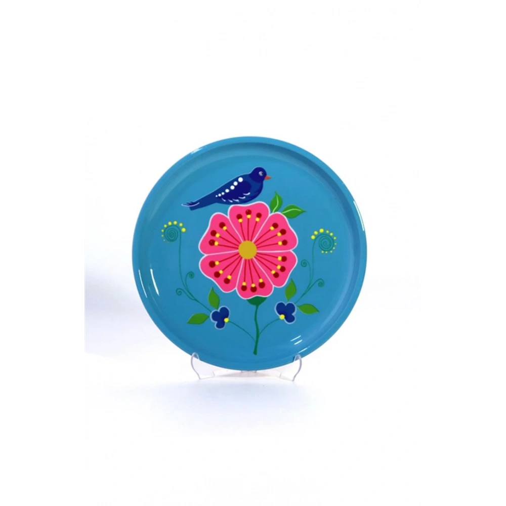 El Boyama Tepsi 26 Cm Mavi Kuş