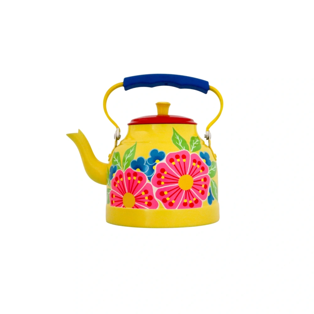 Emaye Demlik El Boyama Sarı Bahar