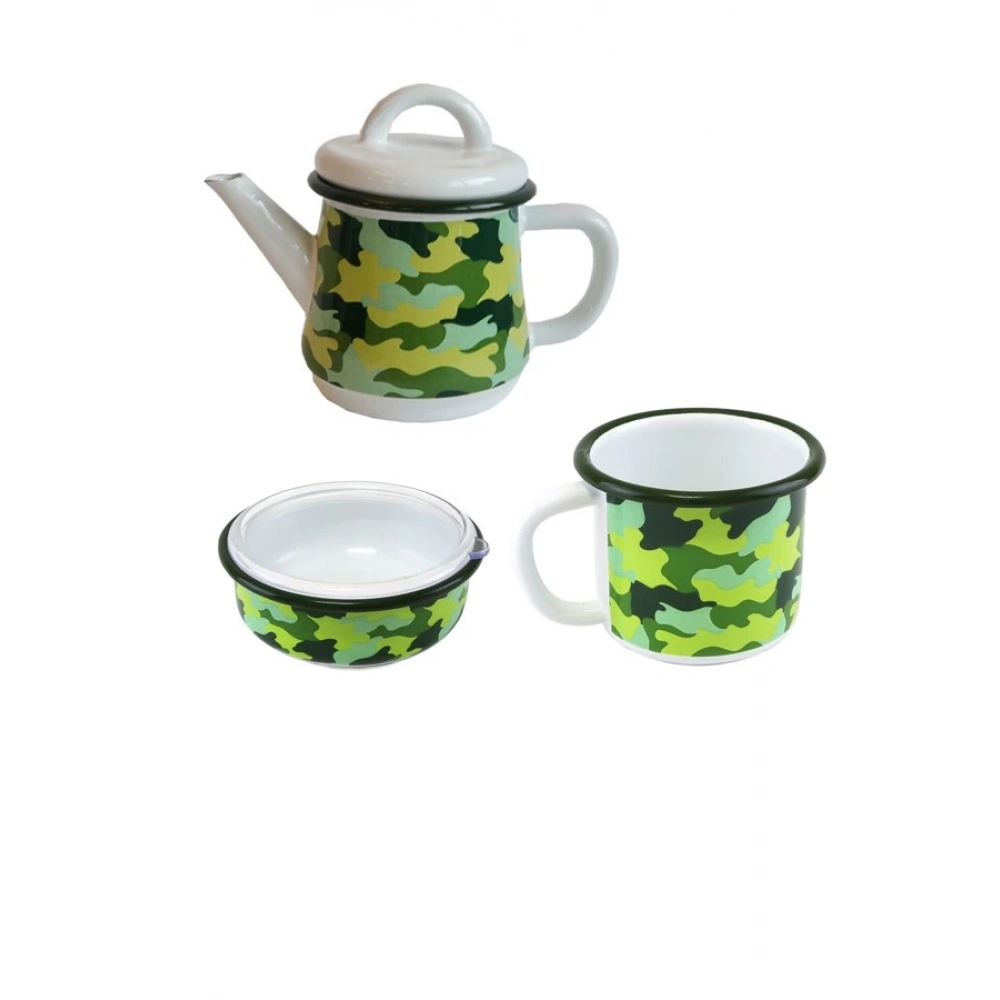 Emaye Kampçı Seti Beyaz