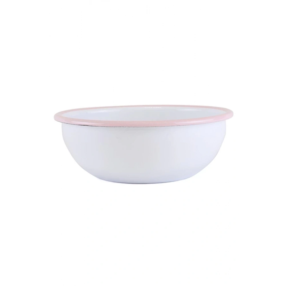 Emaye Kase 16 Cm Kordonu Pembe