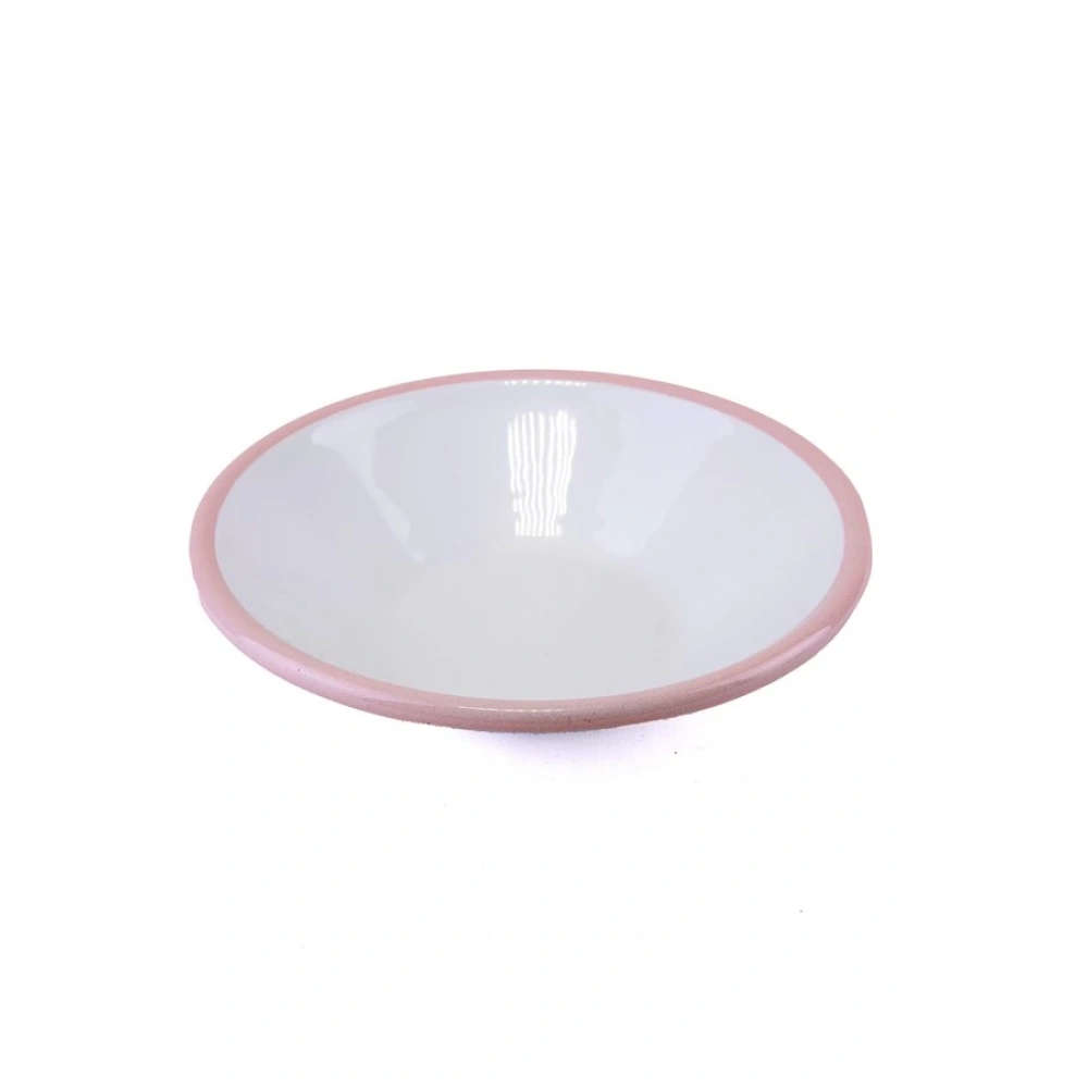 Emaye Kase 17 Cm Kordonu Pembe