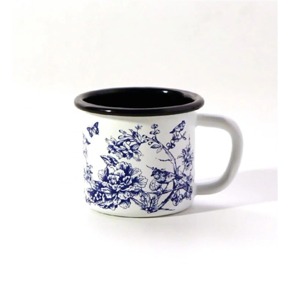 Emaye Kupa Mavi Beyaz