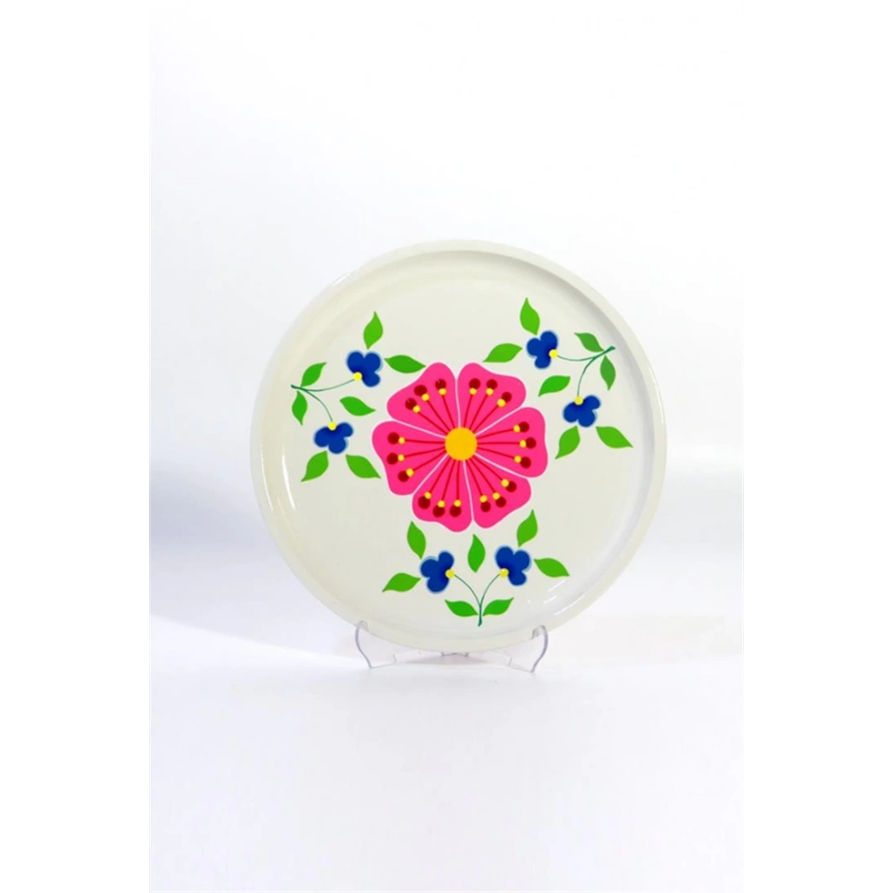 Emaye  Tepsi 26 Cm  Beyaz Çiçek