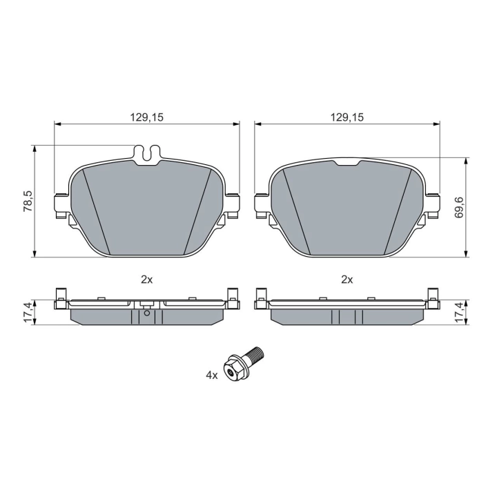 MERCEDES CLS257-213-GLC253 FREN BALATASI ARKA 16- A0004205602
