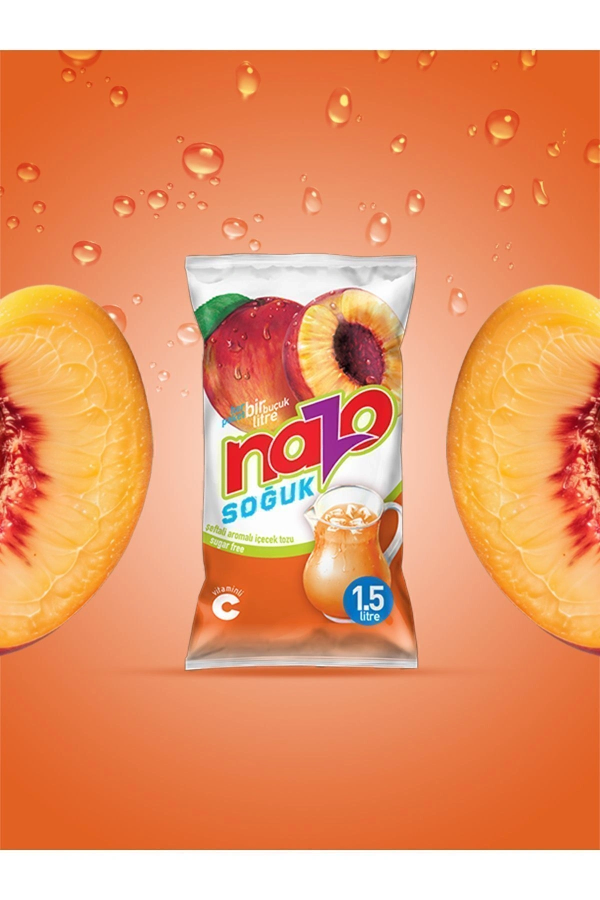 Nazo 9 Gr. Şeftali Aromalı Toz İçecek 24 Lü