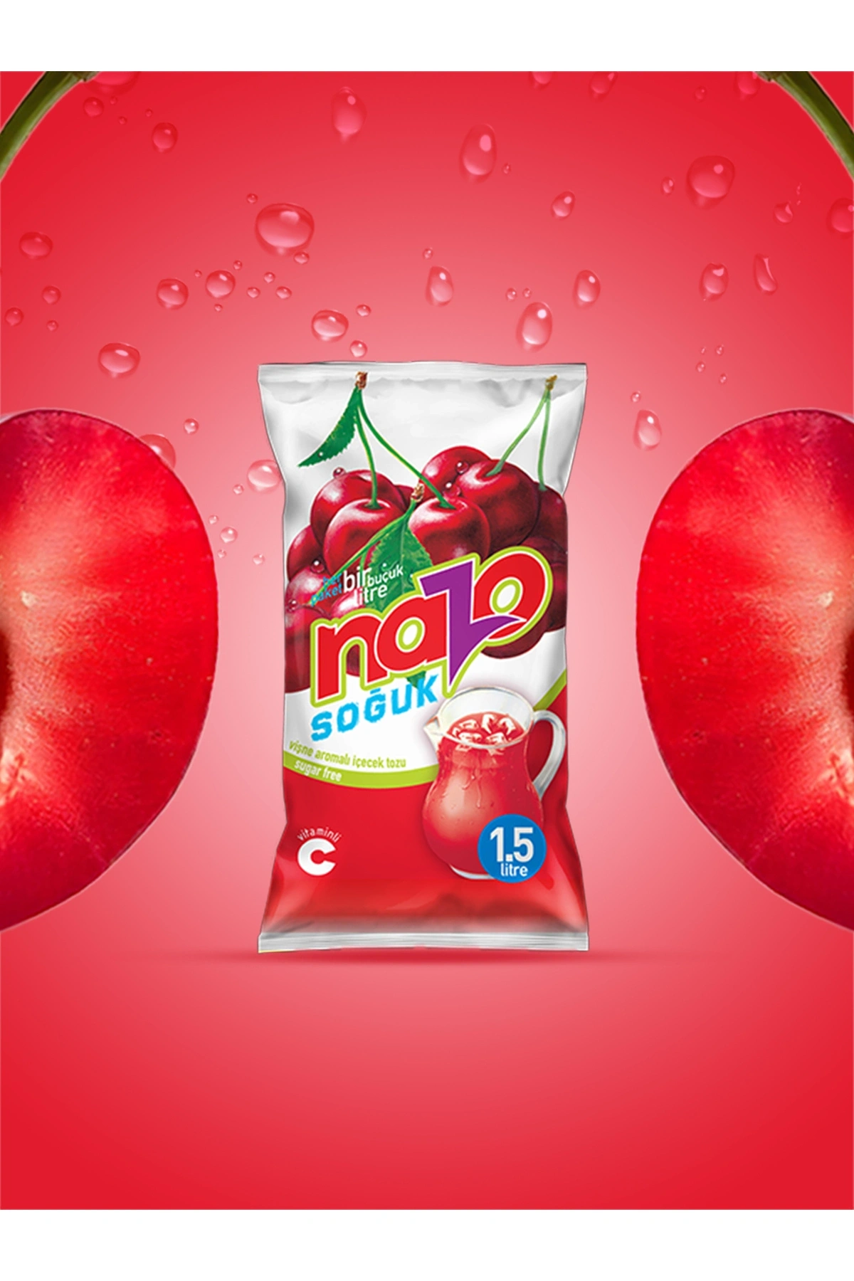 Nazo 9 gr Vişne Aromalı Toz Içecek 24lü