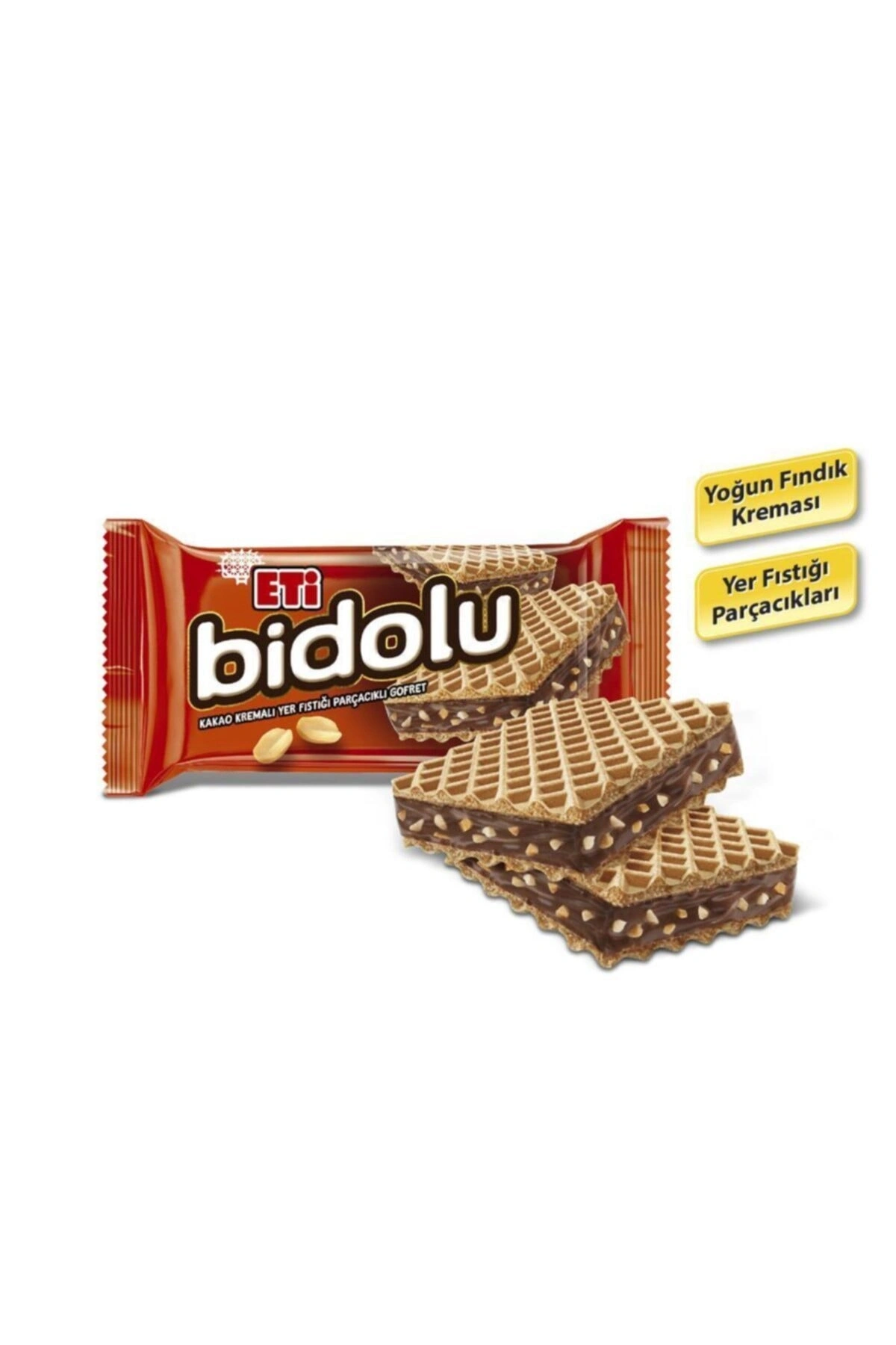 Bidolu Kakao Kremalı Yer Fıstığı Parçacıklı Gofret 36 g