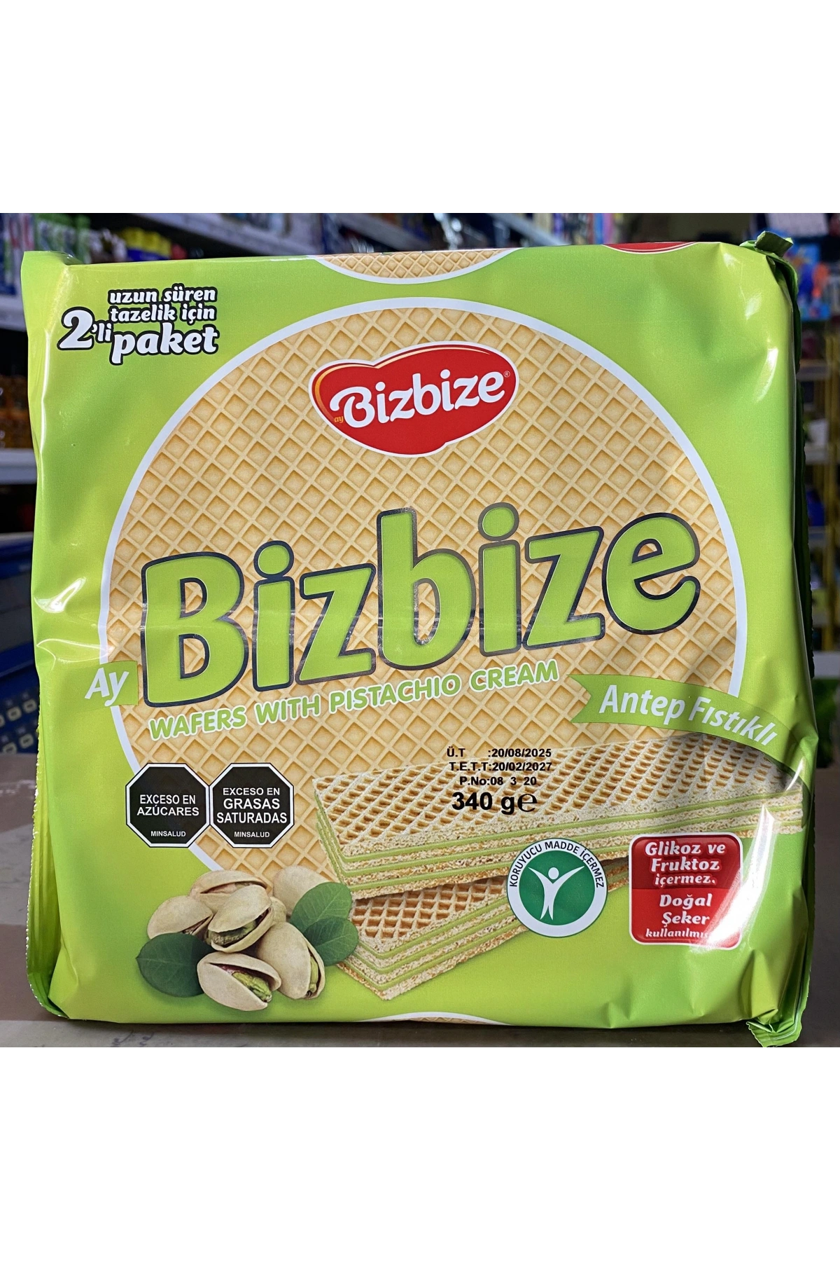 BİZBİZE GOFRET 340 GR ANTEP FISTIKLI