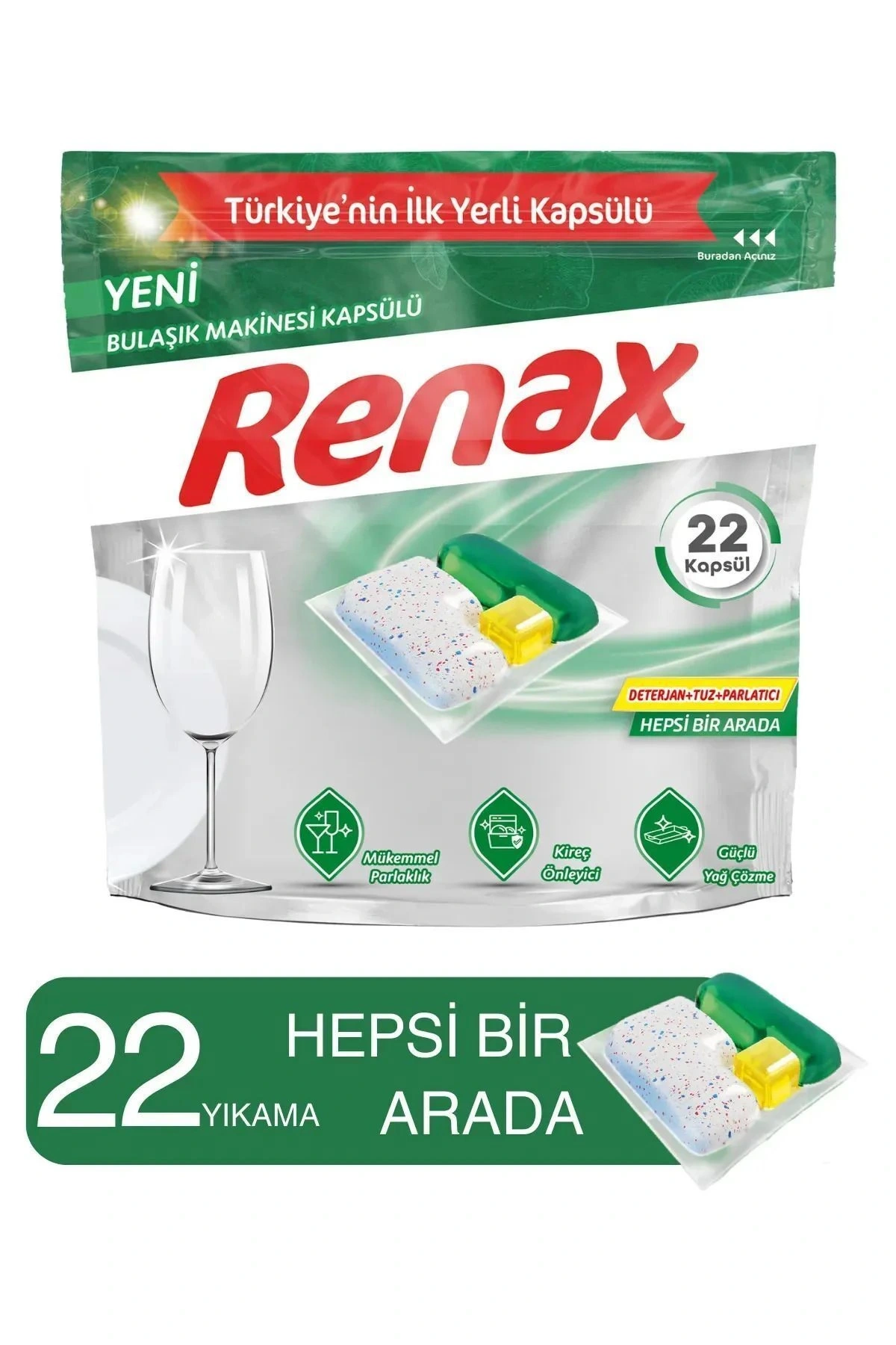 RENAX Bulaşık Makine Kapsülü 22li