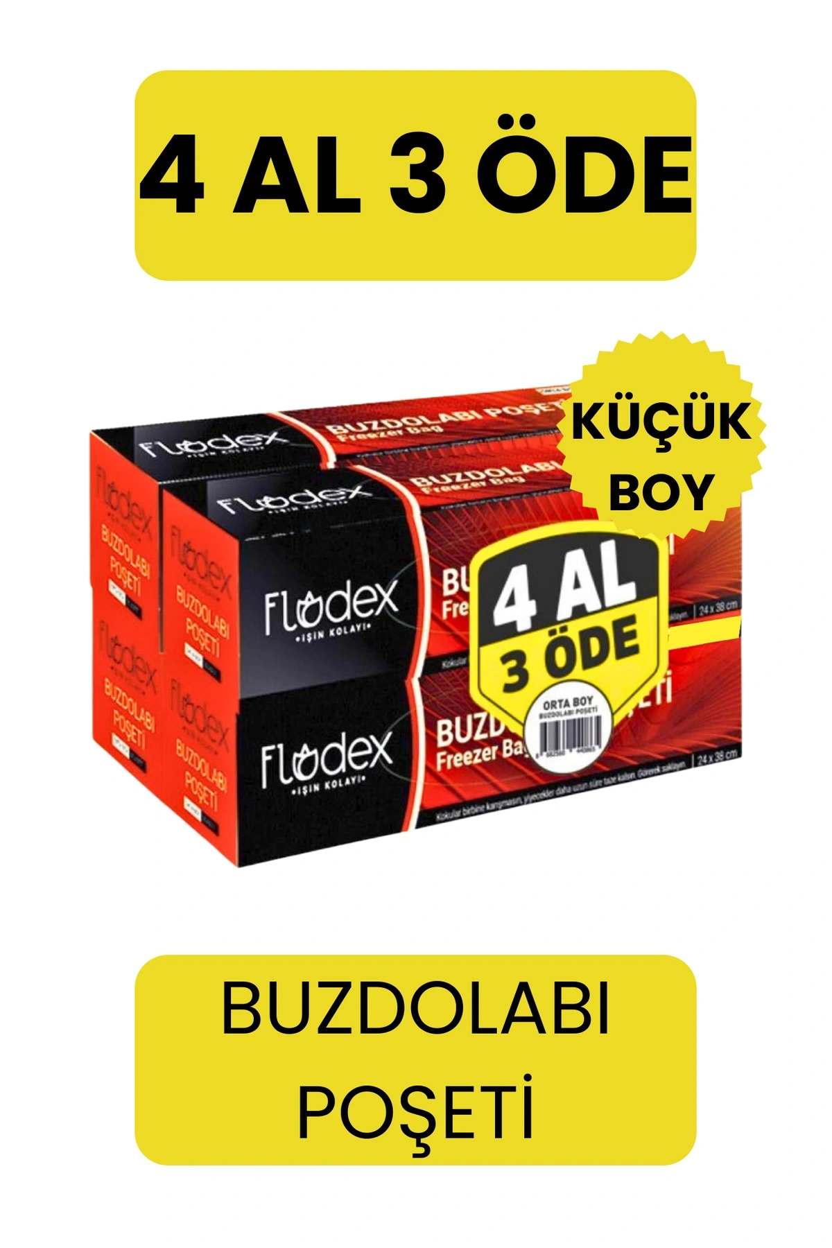 FLODEX Buzdolabı Poşeti 4 Al 3 Öde Küçük Boy
