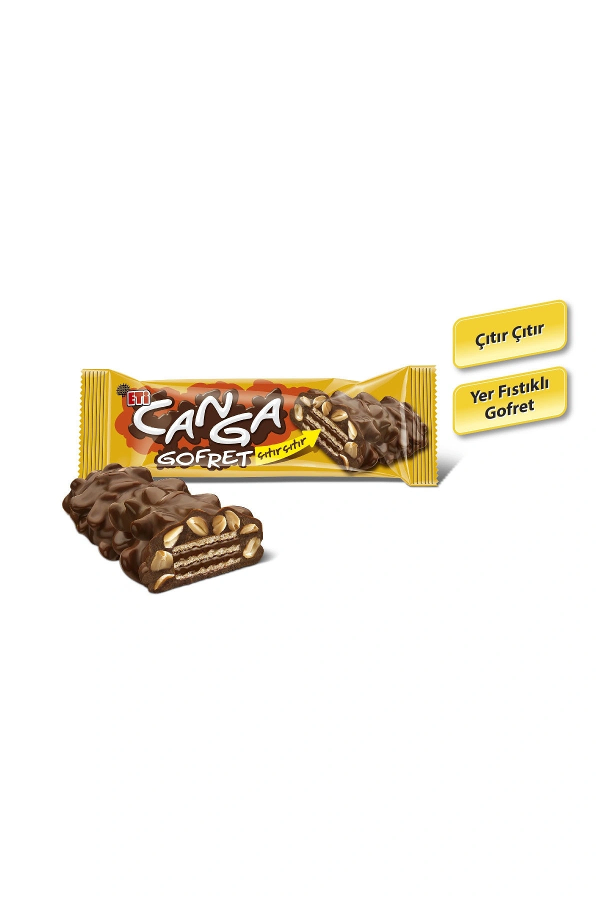 Eti Canga Çikolatalı Yer Fıstık Kaplı Gofret 34 g