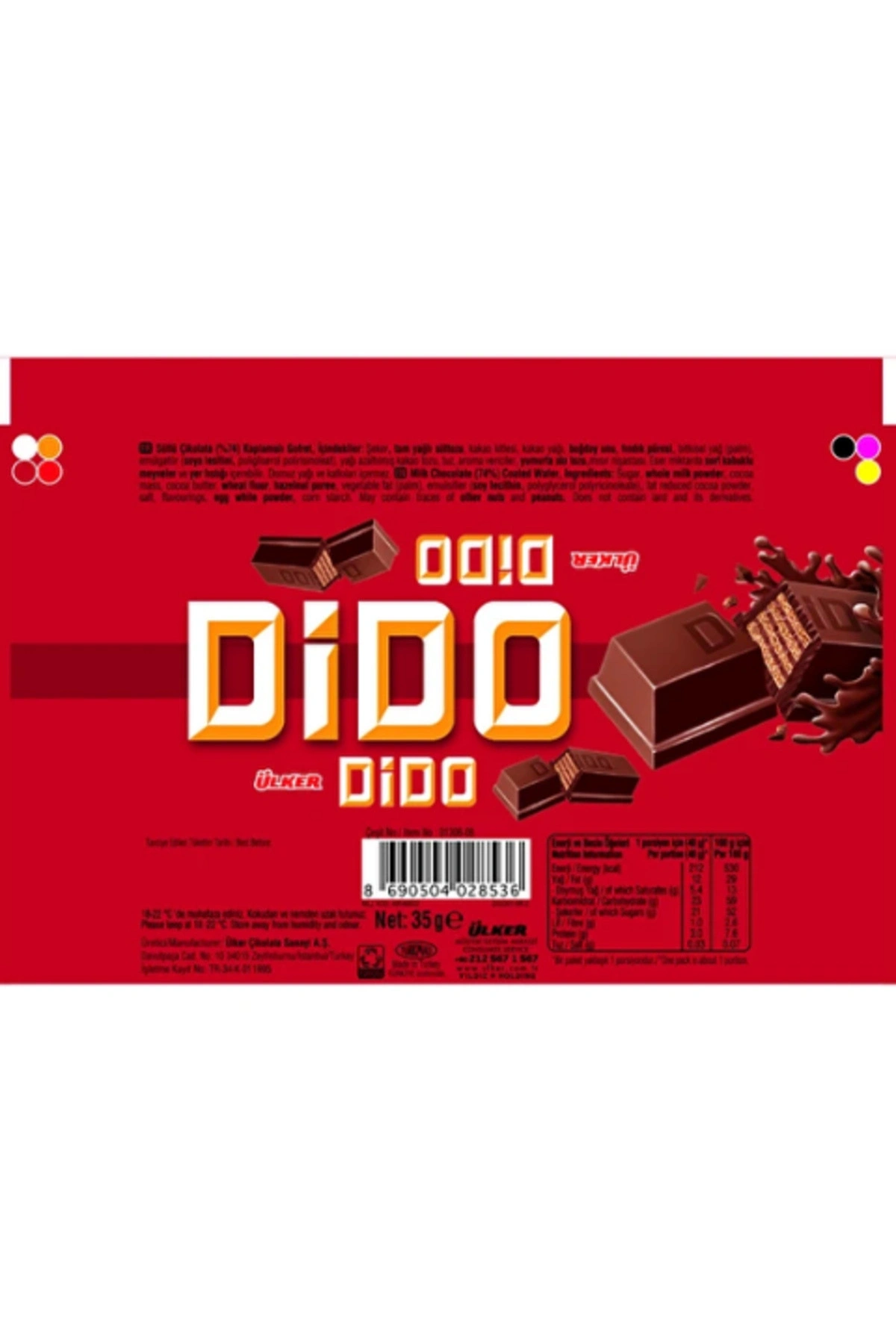 Ülker Dido Sütlü Çikolata Kaplamalı Gofret 35 Gr