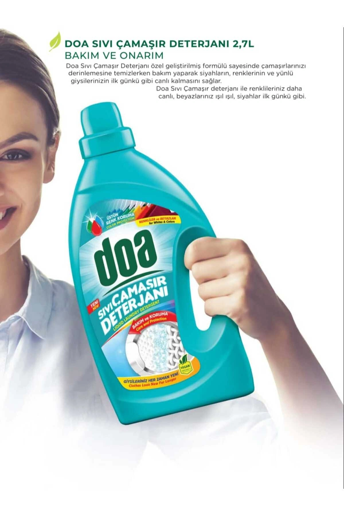 Doa Sıvı Çamaşır Deterjanı 2,7L Bakım ve Onarım Siyah ve Koyular