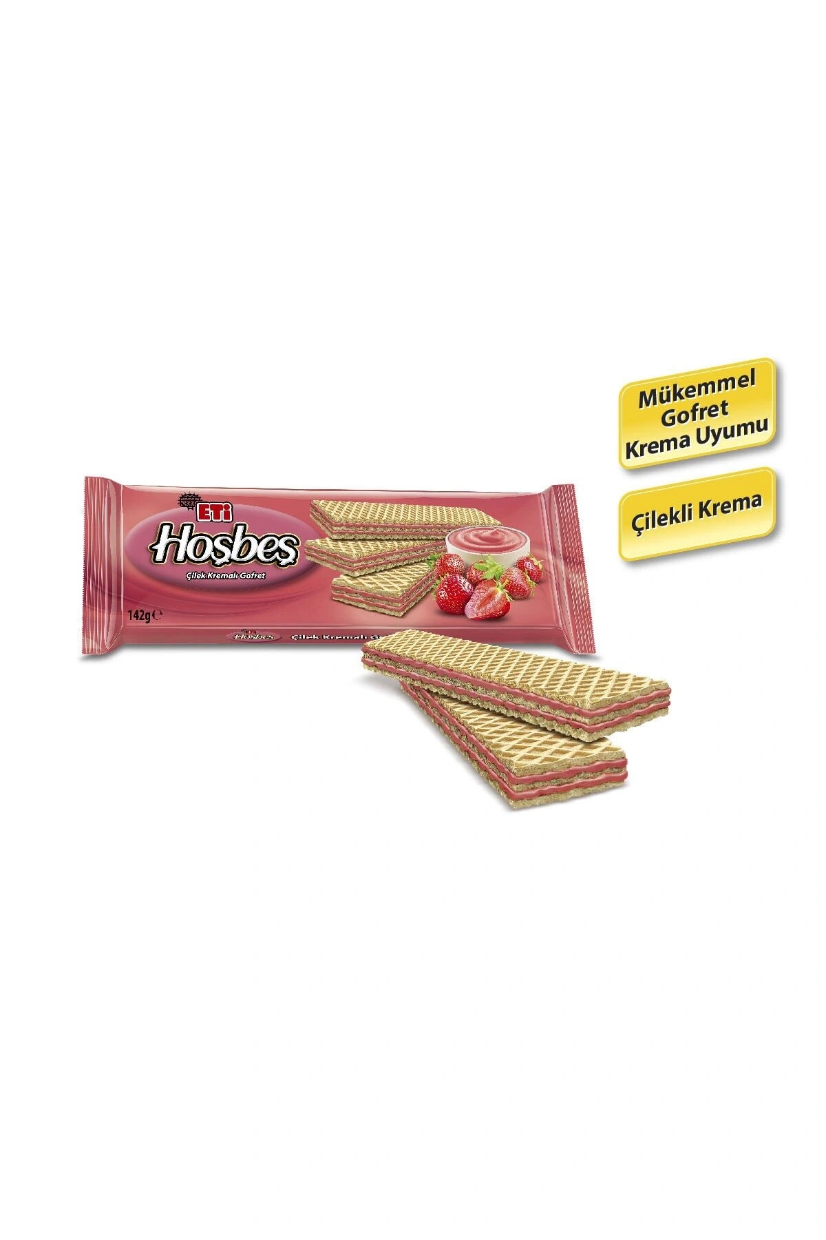 Eti Hoşbeş Çilek Kremalı Gofret 142 gr