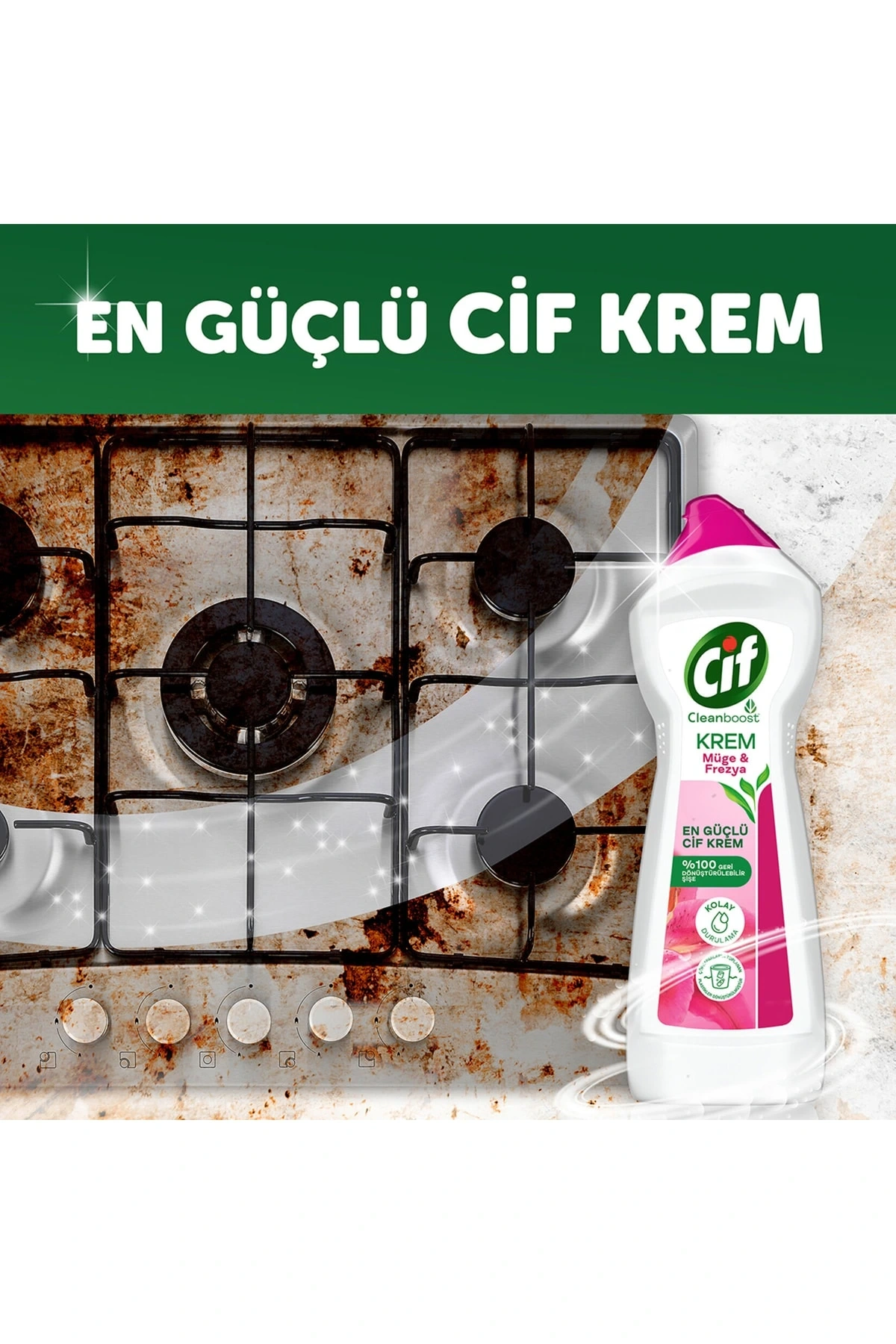 Cif Krem Yüzey Temizleyici Frezya Ve Müge Çiçeği 750 Ml