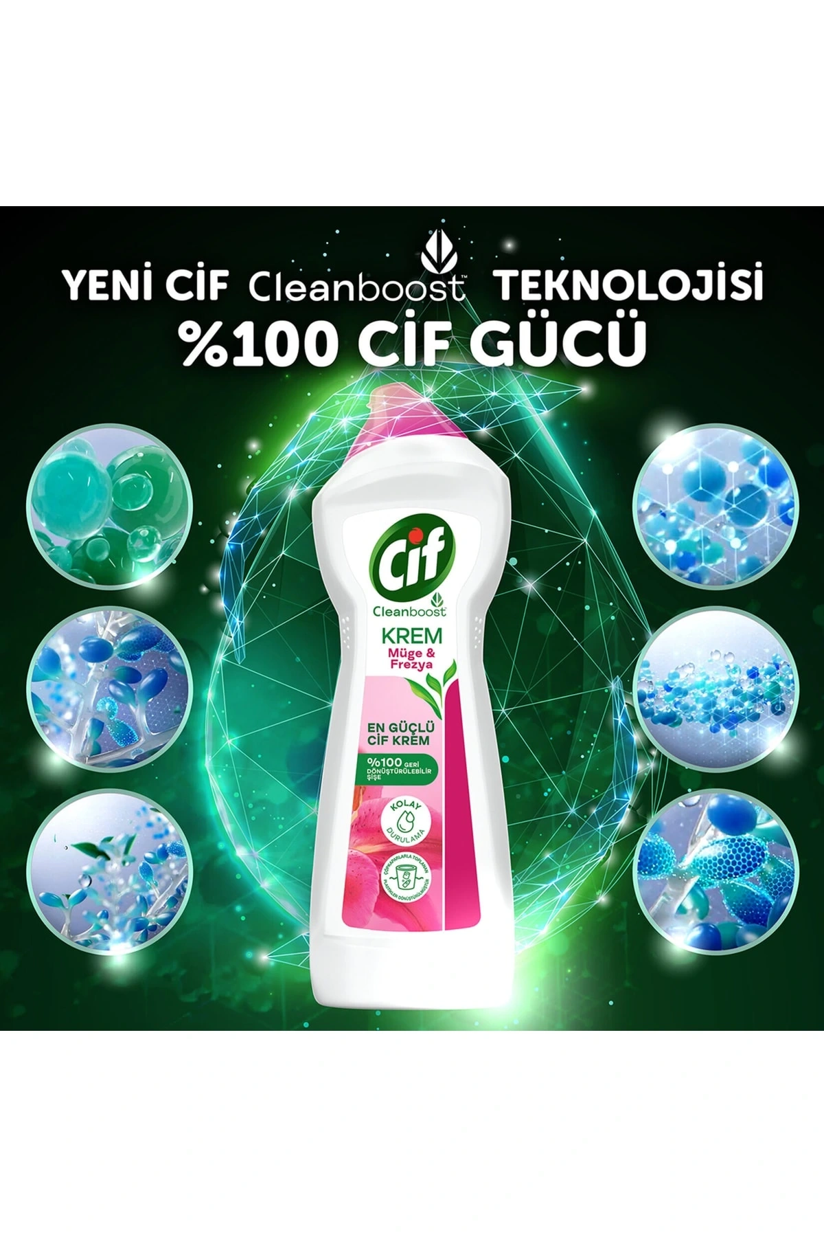 Cif Krem Yüzey Temizleyici Frezya Ve Müge Çiçeği 750 Ml