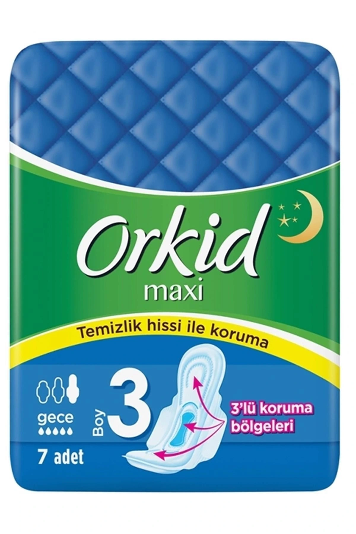Orkid Maxi Hijyenik Ped Gece Tekli Paket 7 Ped