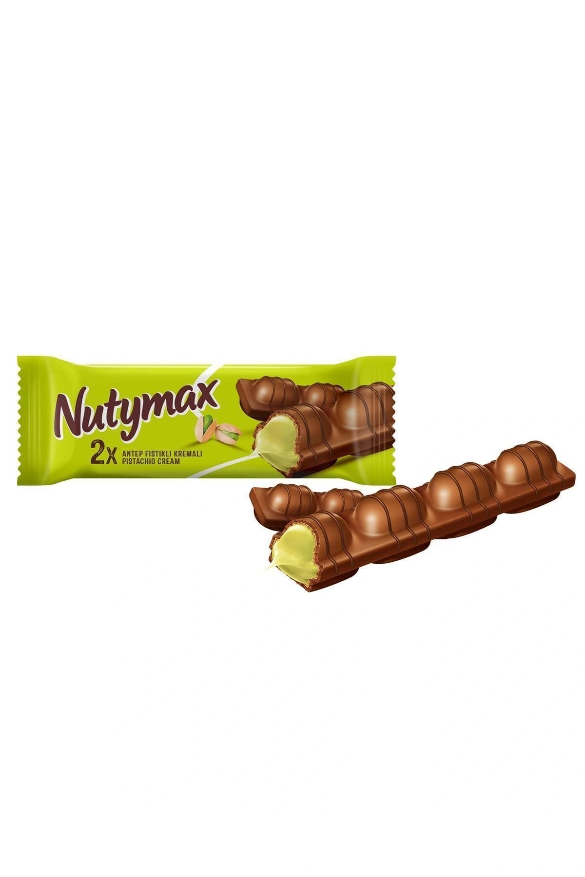 Nutymax Sütlü Çikolata Kaplamalı Antep Fıstıklı Kremalı Gofret 44 Gr X 16 Adet
