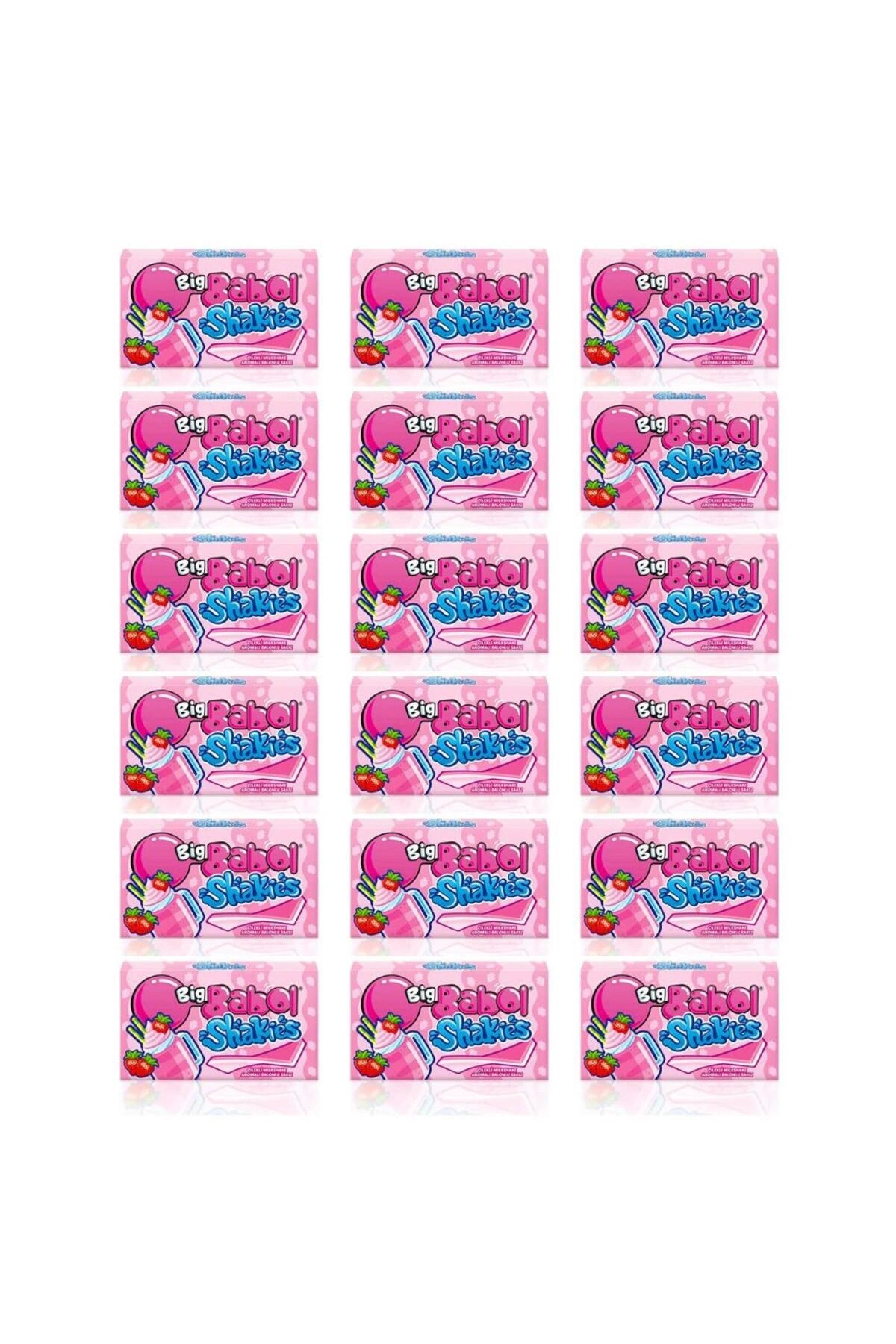 Big Babol Shakies Çilek Aromalı Sakız 26 gr x 18 Adet