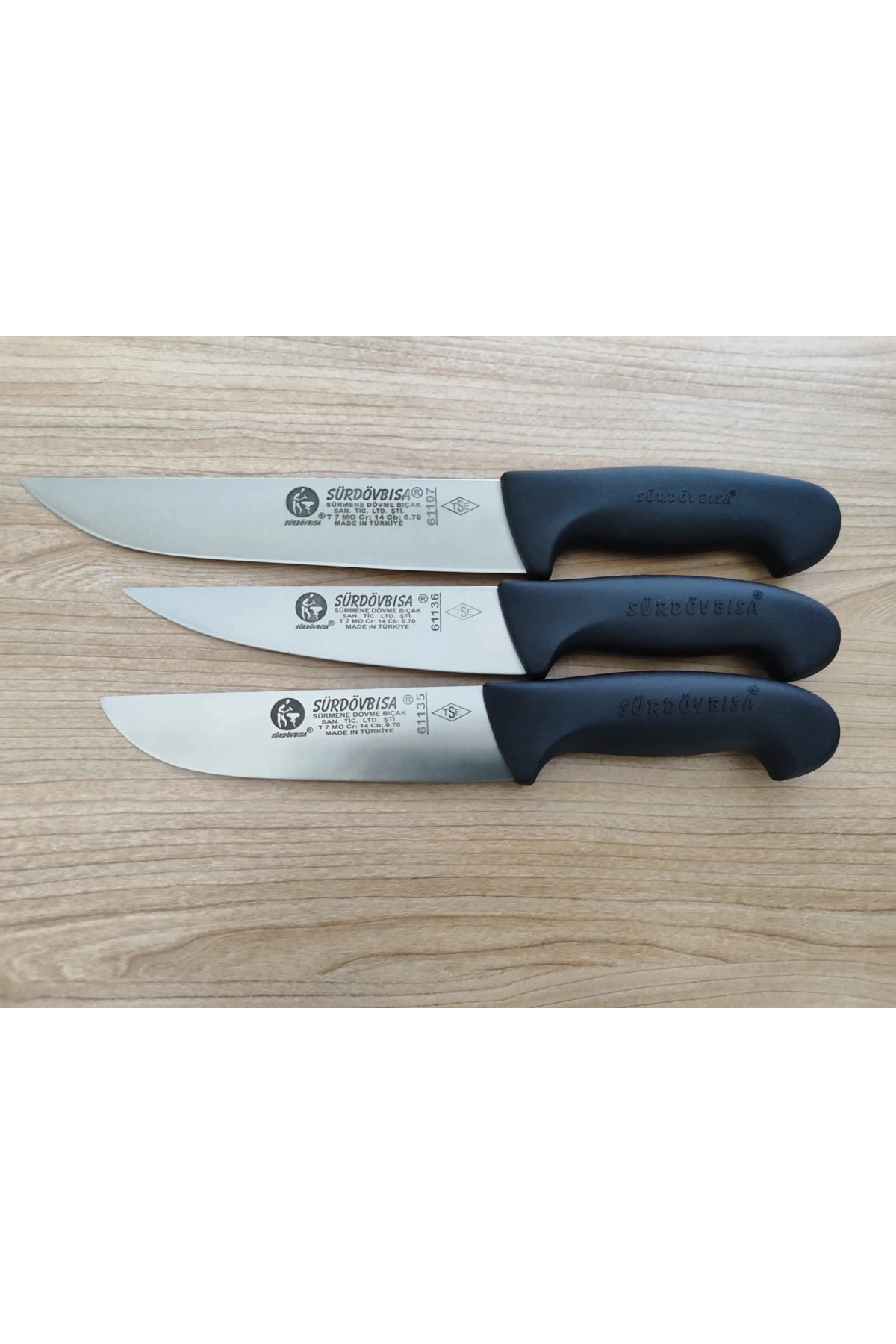 Sürmene Siyah Et, Ekmek Sebze, Meyve 3 Parça Mutfak Bıçak Seti