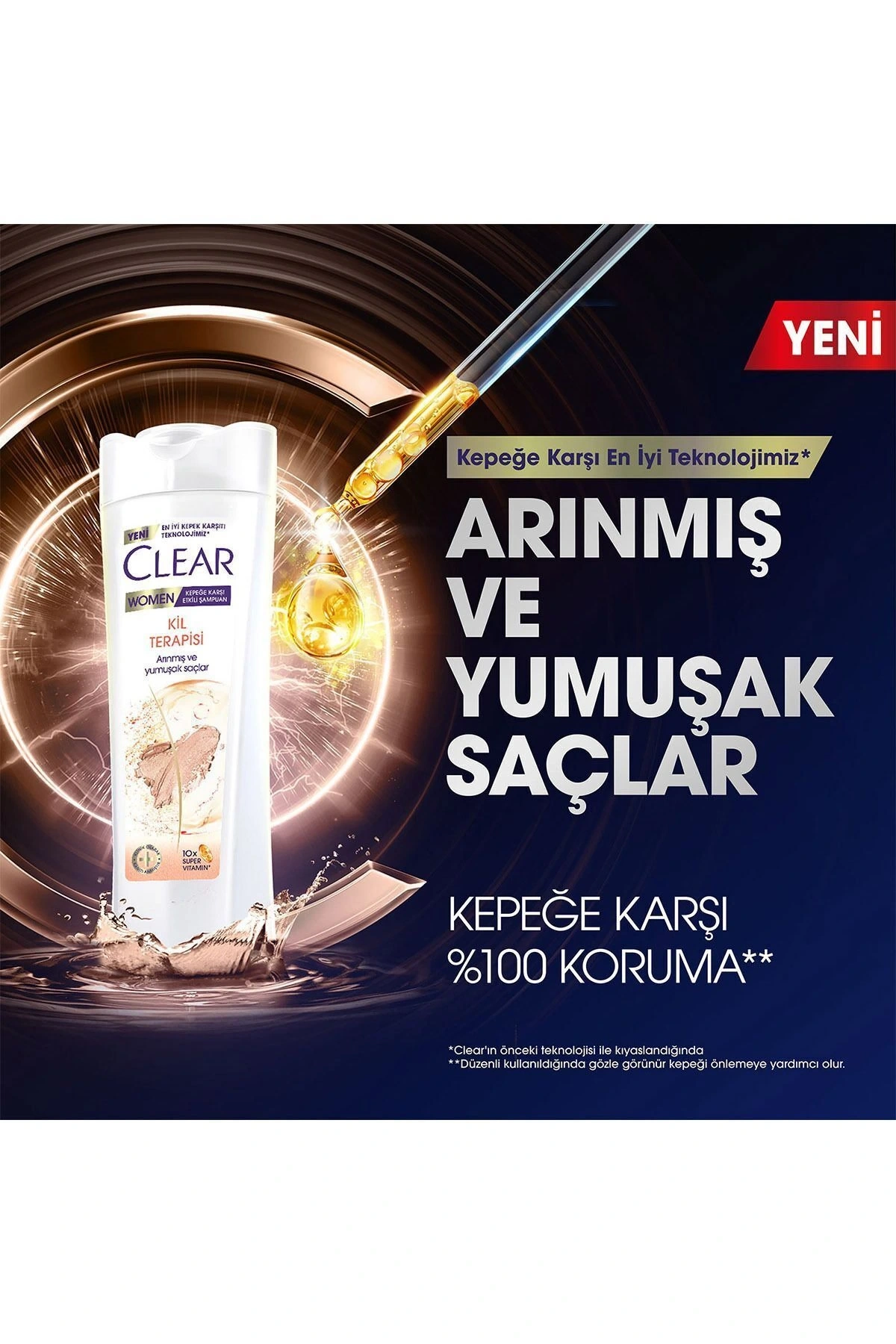 Clear Women Kepeğe Karşı Etkili Şampuan Kil Terapisi 350 ml