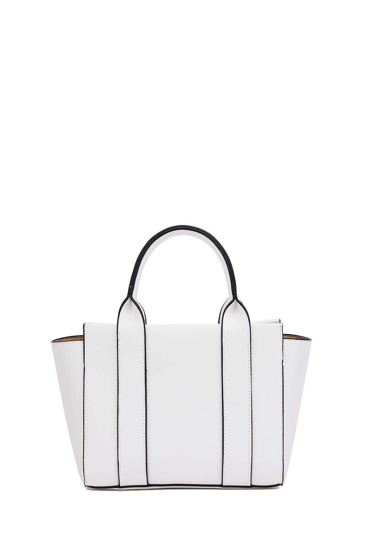 Kadın Mini Tote Çanta El ve Omuz Kullanımına Uygun Modern Gold Tokalı Tasarım