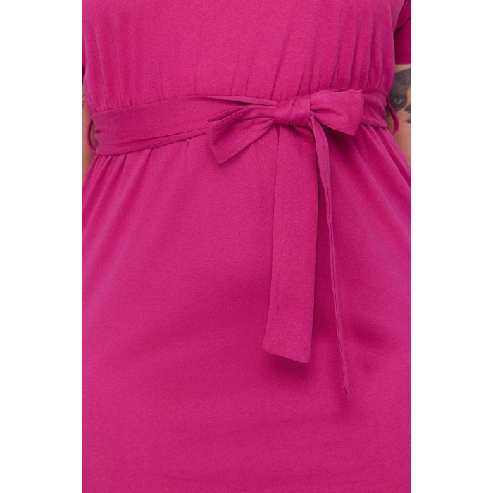 New Comfortable Business Jersey Knitted Crew Neck Short Sleeve A-Line Mini Length Plus Size Dress