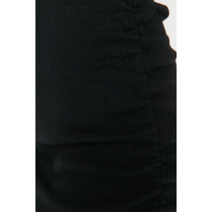 New Slim Casual Daily Regenerated Camisole Knitted Square Neck Long Sleeve Bodycone Mini Length Dress