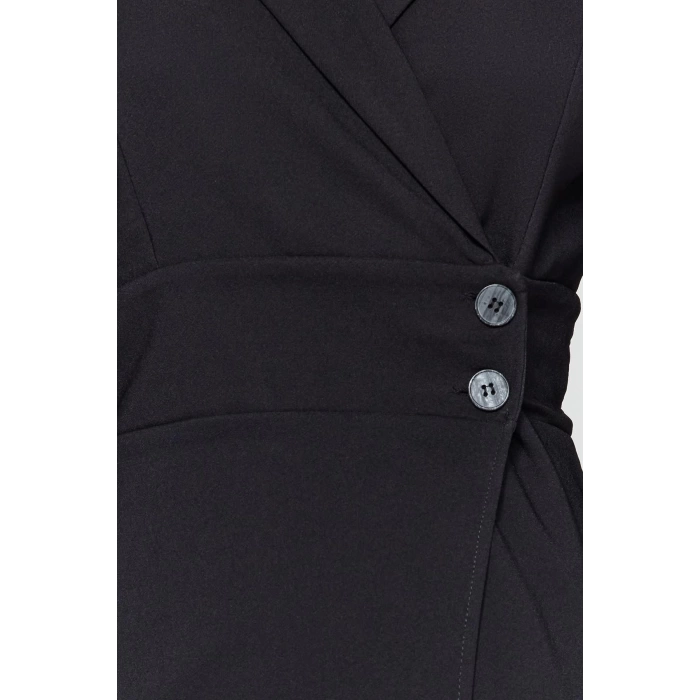 New Regular Day Night Finike Woven Jacket Collar Long Sleeve Jacket Dress Mini Length Dress
