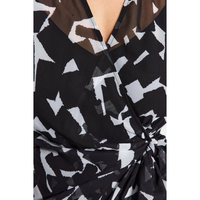 New Regular Day Night Chiffon Woven Shirt Collar Long Sleeve Double Breasted Mini Dress