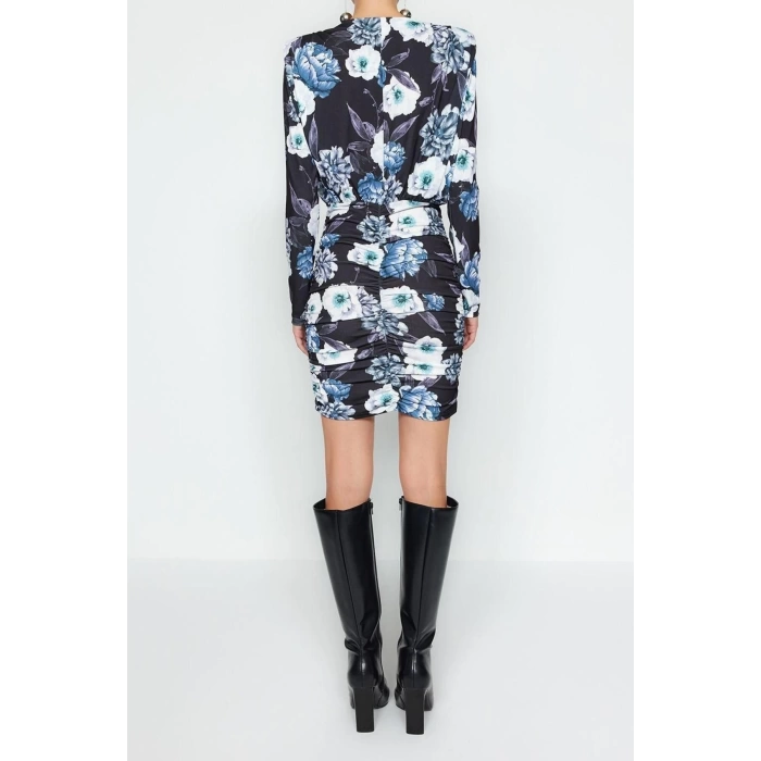 New Slim Day Night Thick Sandy Knitted Boat Neck Long Sleeve Bodycone Mini Length Dress