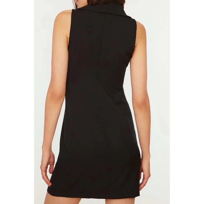 New Regular Business Finike Woven Jacket Collar Sleeveless Sleeve Jacket Dress Mini Length Dress