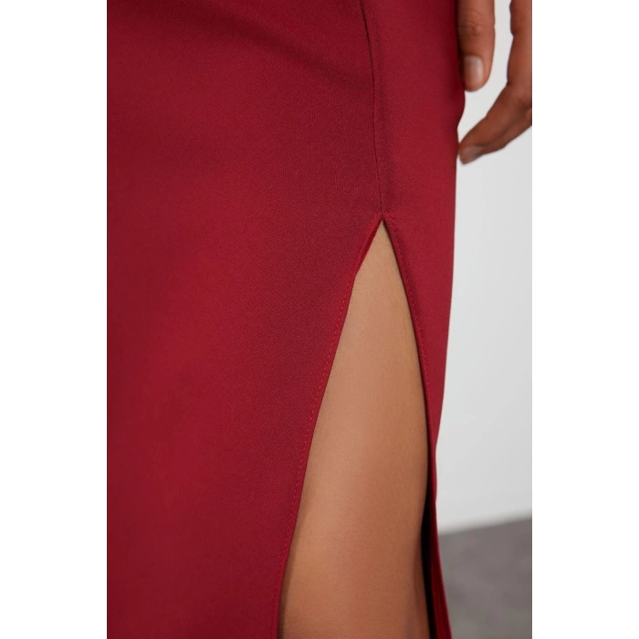 New Regular Day Night Finike Woven Halter Neck Strappy Sleeve Bodycone Midi Length Dress