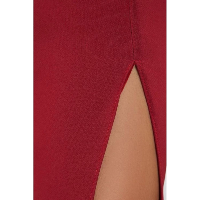New Regular Day Night Finike Woven Halter Neck Strappy Sleeve Bodycone Midi Length Dress
