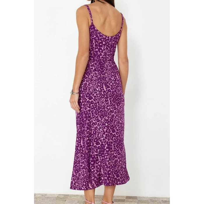 New Fit Day Night Shally Woven Cowl Neck Strap Sleeve Bodycone Midi Length Dress