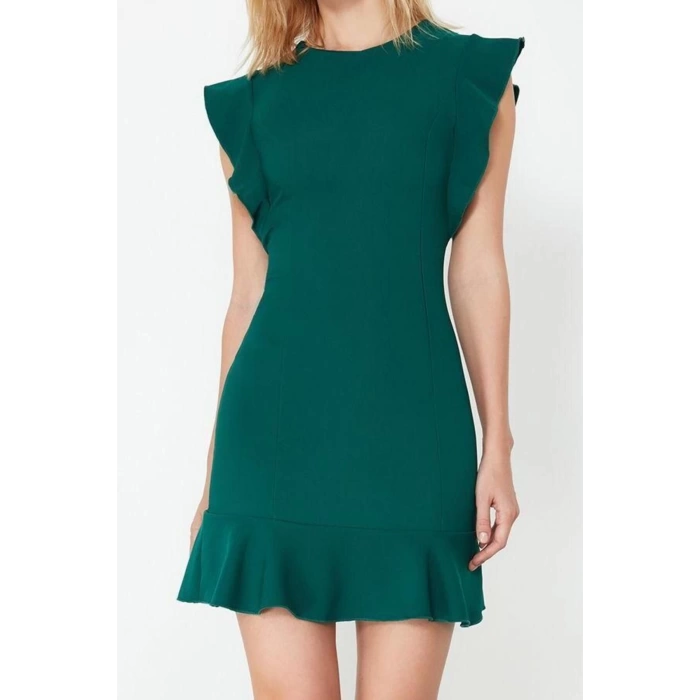 New Regular Day Night Finike Woven Crew Neck Sleeveless Sleeve Bodycone Mini Length Dress