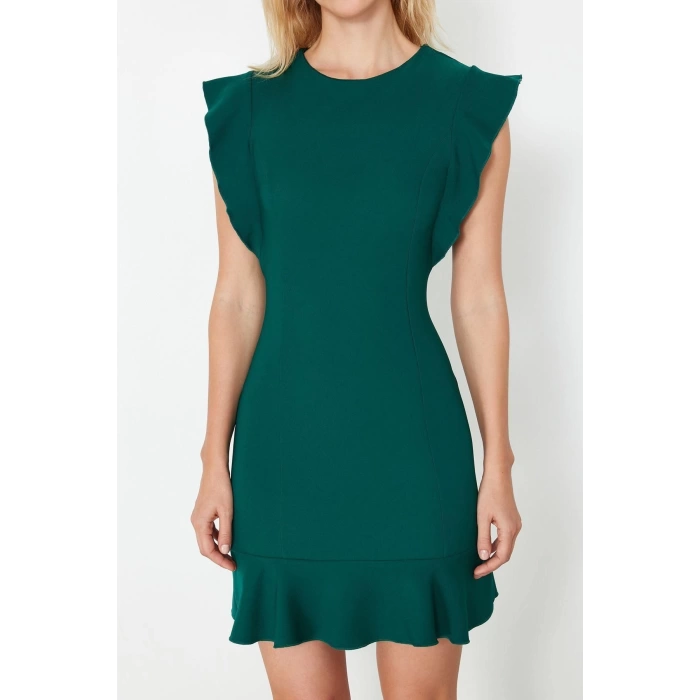New Regular Day Night Finike Woven Crew Neck Sleeveless Sleeve Bodycone Mini Length Dress
