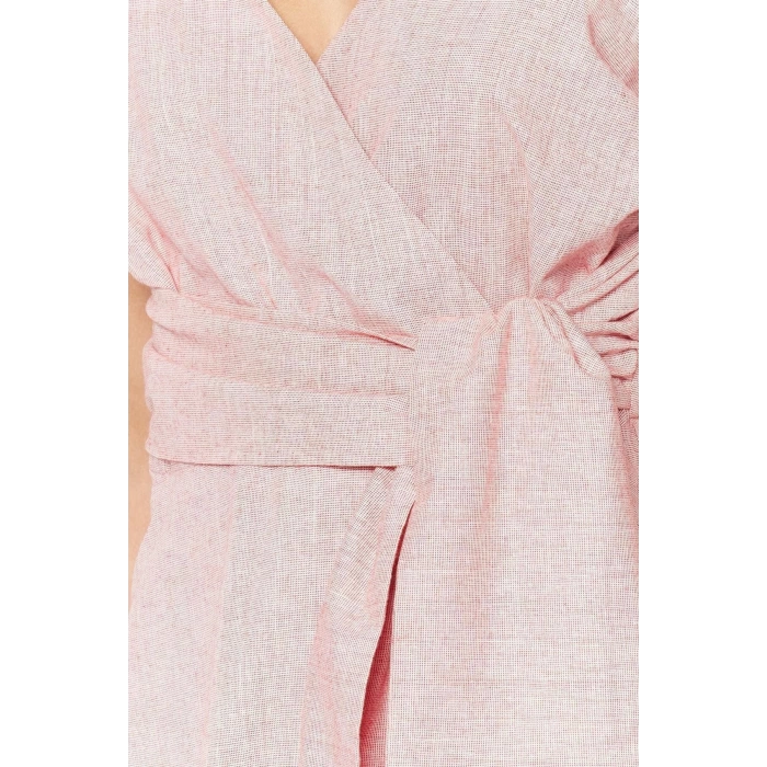 New Regular Casual Daily Linen Look Woven Double Breasted Strappy Sleeve A-Line Mini Length Dress