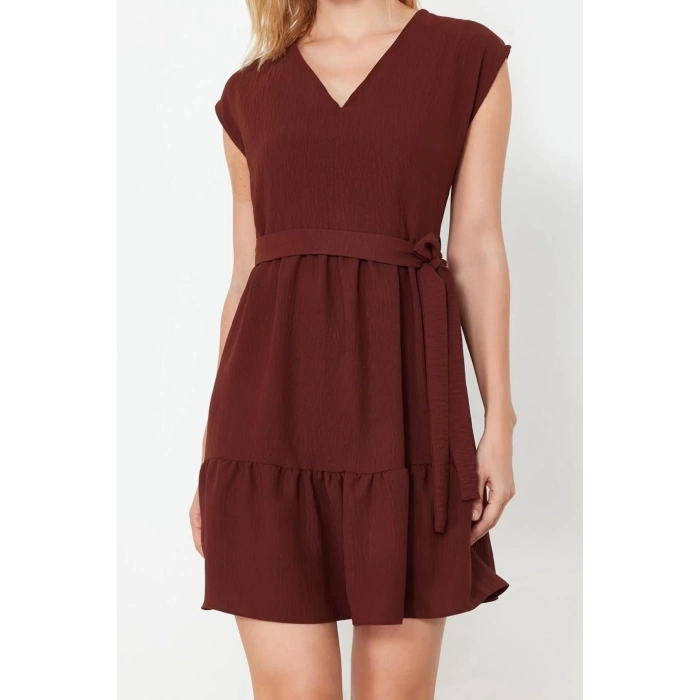 New Regular Casual Daily Aerobin Woven V Neck Sleeveless Sleeve Skater Mini Length Dress