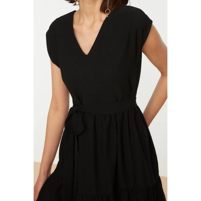 New Regular Casual Daily Aerobin Woven V Neck Sleeveless Sleeve Skater Mini Length Dress